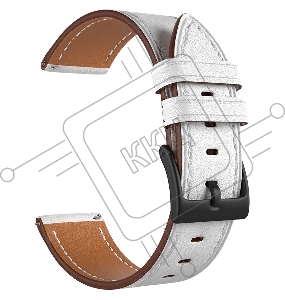 Универсальный кожаный ремешок для часов 22 mm LYAMBDA NEMBUS LWA-S41-22-WH White