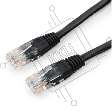 Патч-корд UTP Cablexpert PP12-3M/BK 5e, 3м, литой, многожильный (чёрный)