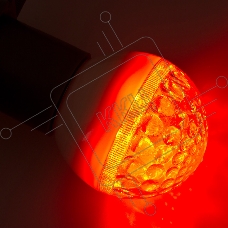 Лампа шар e27 9 LED  Ø50мм красная