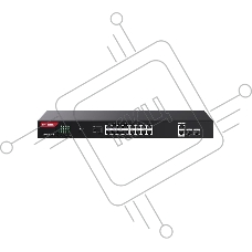 Коммутатор неуправляемый IP-COM G1120P-16-250W PoE, 20 портов, 18x1 Гбит/с, SFP 2x1 Гбит/с, PoE 16х30 Вт (до 230 Вт)