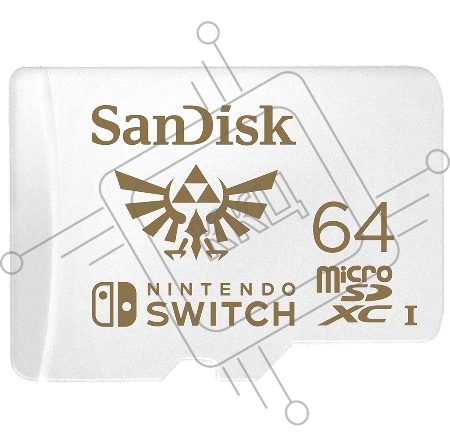 Карта памяти SanDisk and Nintendo Cobranded microSDXC SQXAT, 64GB, V30, U3, C10, A1, UHS-1, 100MB/s R, 60MB/s W, 4x6, Lifetime Limited