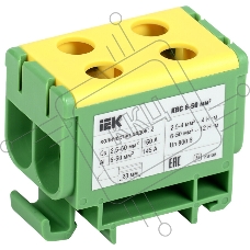 Клемма вводная силовая КВС 6-50 кв.мм. 2-рядная PE IEK