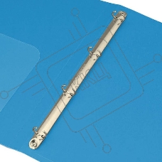 Папка на 4-х кольцах Бюрократ -0818/4RBLU A4 пластик 0.7мм кор.18мм внут.и торц.карм синий