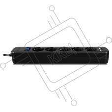 Фильтр SVEN SF-05LU 3.0 м (5 евро розеток,2*USB(2,4А)) черный, цветная коробка Surge protector SVEN SF-05LU 3.0 м (5 евро розеток,2*USB(2,4А)) черный, цветная коробка