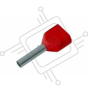 Наконечник штыревой втулочный изолированный F-8 мм 2х1 мм² (НШВи(2) 1.0-8/НГи2 1,0-8) красный REXANT