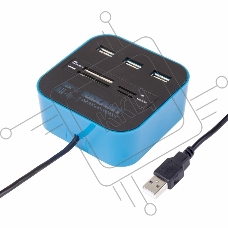 Разветвитель USB на 3 порта+картридер (все в одном) черный Rexant