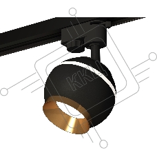 Светильник Ambrella light XT1102005 SBK/PYG черный песок/золото желтое полированное GU5.3 LED 3W 4200K (A2521, C1102, N7034)