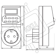Розетка с таймером FERON 23205  (недельная) 3500W/16A 230V, 61925(TM22)