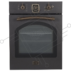 Встраиваемая электрическая духовка Korting OKB 4941 CRN / 59.6 х 45 x 55 см, Духовой шкаф в ретро-дизайне, ширина 45 см, аналоговые часы в классическом стиле Frank Muller, таймера с функцией отключения, 9 режимов нагрева, объем духовки 45 л, телескопическ