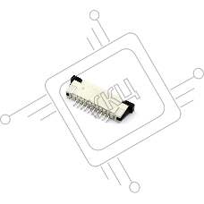 Разъем FPC  Half Coverage Top Contact 1.0K-BS-10PWB 10 pin высота 2мм шаг 1мм