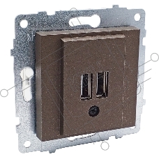 Ovivo Механизм розетки USB 5V-2A (2 порта), мокка, 600-000319-247