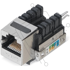 Вставка Cabeus KJ-RJ45-Cat.5e-SH-90 keystone, 1хRJ45, Toolless, кат. 5е, экр., серебристый