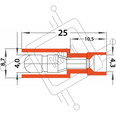 Разъем штекерный полностью изолированный штекер 4 мм 0.5-1.5 мм² (РШПи-п 1.5-4/РШИп 1,25-4) красный REXANT
