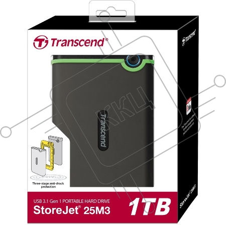 Внешний жесткий  диск 1TB Transcend StoreJet 25M3S, 2.5