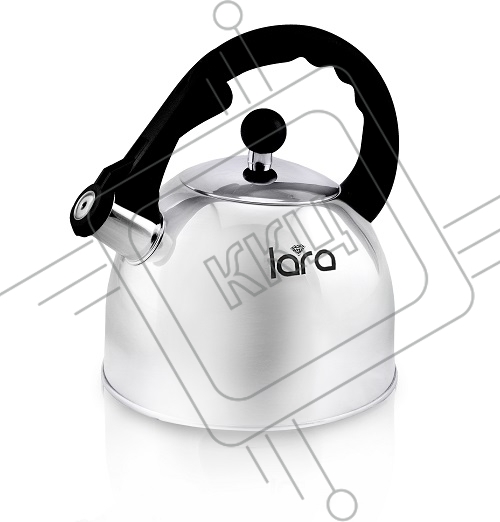 Чайник металлический LARA LR00-05 (зеркальный) 2.5л, индукционное дно 0.3мм, автоподъем ручки