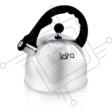 Чайник металлический LARA LR00-05 (зеркальный) 2.5л, индукционное дно 0.3мм, автоподъем ручки