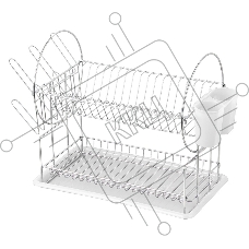 Сушилка для посуды двухуровневая настольная Рыжий кот DR-1, размер:50x23x36см