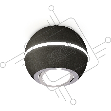 Светильник Ambrella Light XS1102021 SBK/PSL черный песок/серебро полированное MR16 GU5.3 LED 3W 4200K (C1102, N7003)