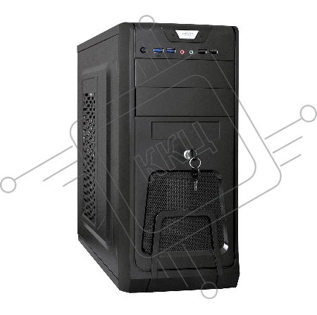 Корпус Miditower ExeGate CP-603UB Black, ATX, <CP500W, 80mm>, 2*USB+2*USB3.0, Audio, замок блокировки кнопки питания