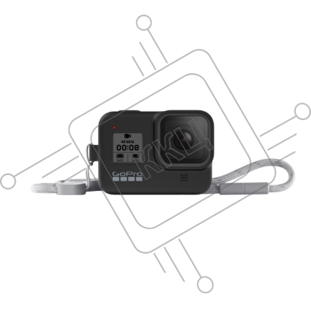 GoPro Силиконовый чехол с ремешком для камеры HERO8 черный AJSST-001 (Sleeve +  Lanyard)