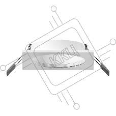 Корпус светильника C6520 SWH белый песок 80*80*H25mm MR16 GU5.3