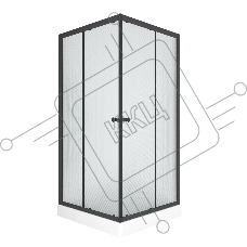 Душевой уголок BAU Stil Hit Black с поддоном 90x90х195, рифленое закаленное стекло, черный профиль