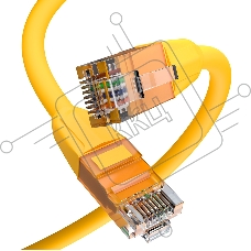 Патч-корд GCR прямой 3.0m LSZH UTP кат.6, желтый, 24 AWG, литой без фиксатора, ethernet high speed, RJ45, T568B