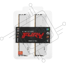 Оперативная память Kingston Fury Beast, DDR5, 32GB (2x16GB), 6000MHz, CL30, DIMM, с радиатором, RGB, белый