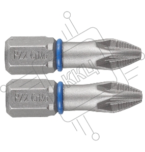 Бита ЗУБР ЭКСПЕРТ 26013-2-25-2  торсион кованая обточ.CrMo C 1/4'' PZ2 25мм 2шт