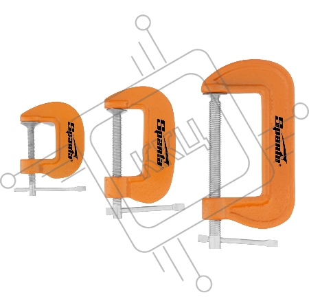 Набор: струбцины G-образные, 3 шт., 25-50-75 мм// Sparta