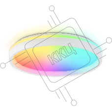 Светодиодный светильник RGB Ambrella light FZ607 WH/GD белый/золото IP20 66W 3000K-6500K+RGB D490*85 (ПДУ ИК)