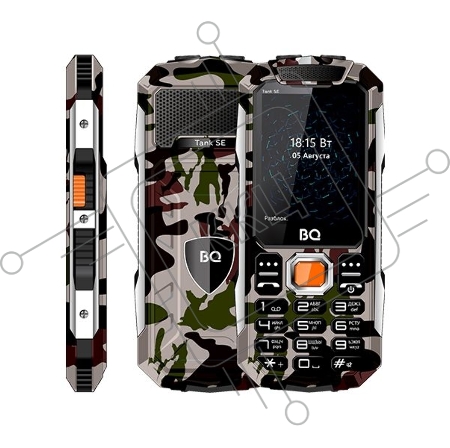 Мобильный телефон BQ-2432 Tank SE Военный Зелёный  Military Green. MTK 6261, 0, Nucleus, 32 Mb, 32 Mb, 2G GSM 850/900/1800/1900 Экран: 2.4