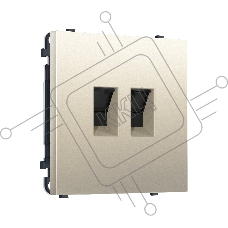 Комплект механизма компьютерной двойной розетки SIGMA Шёлк RJ-45 (8P8C) CAT6 с/ш QUANT PRO (SP5521, PR189)