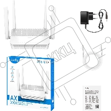 Маршрутизатор Cudy AX3000 Wi-Fi 6 VoIP GPON Router Dual Band Gigabit xPON Router, Realtek chipset, GPON/EPON, 2402Mbps at 5GHz + 576Mbps at 2.4GHz, 802.11ax/ac/a/b/g/n, 1 PON Port, 4 Gigabit RJ45 port, 1 RJ11 Port, Power ON/OFF Button,WPS Button,WiFi Button, Reset button,TR069/TR098/TR111/T