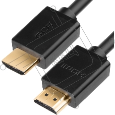 Кабель Greenconnect 3.0m v2.0 HDMI M/M Ethernet 18 Гбит/с, 3D, 4K, 28/28 AWG, OD7.3mm, тройной экран, позолоч. контакты, черный (GCR-HM411-3.0m)