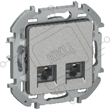 Inspiria Алюминий Розетка компьютерная 2-я RJ45 кат.5Е UTP  | 6738371 | IEK