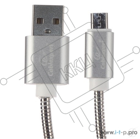 Кабель USB 2.0 Cablexpert CC-G-mUSB02S-0.5M, AM/microB, серия Gold, длина 0.5м, серебро, блистер