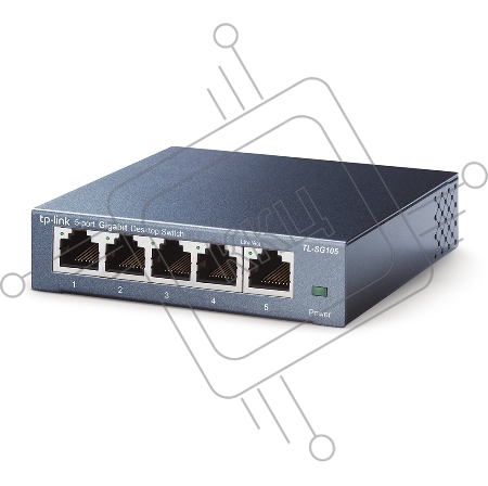 Коммутатор TP-Link SOHO  TL-SG105  5-port Desktop Gigabit Switch, 5 10/100/1000M RJ45 ports, metal case