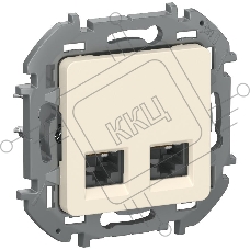 Розетка компьютерная двойная RJ45 категория 5Е UTP 6738361 слоновая кость IEKINSPIRIA