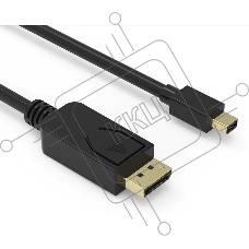 Кабель аудио-видео Buro MDP-DP miniDisplayport (m)/DisplayPort (m) 1.5м. Позолоченные контакты черный