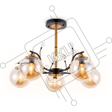 Светильник Ambrella light TR9072/5 BK/TI черный/янтарь E14 max 40W D620*420