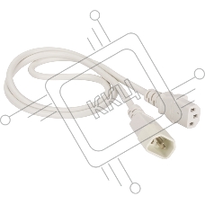 Шнур питания Lanmaster C13-C14, 3х0.75, 220В, 10А, белый, 2 метра