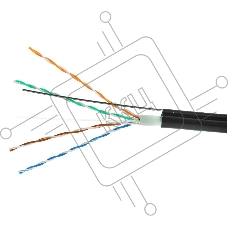 Кабель Cablexpert Россия UPC-5051E-4-CU-OUTR, UTP outdoor 4x2x0.51 на тросу, медный, кат.5e, однож., 305м, coil, черный