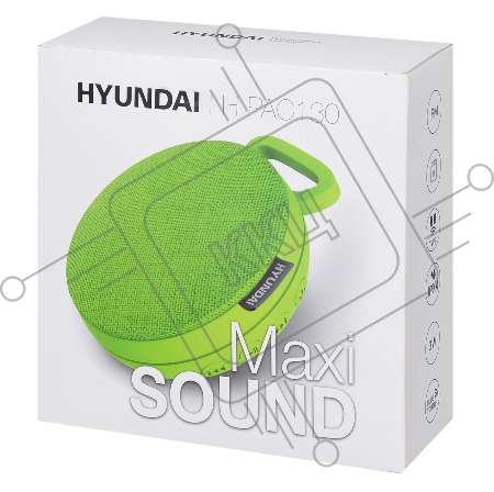 Колонка порт. Hyundai H-PAC130 светло-зеленый 3W 1.0 BT/3.5Jack/USB 10м 300mAh