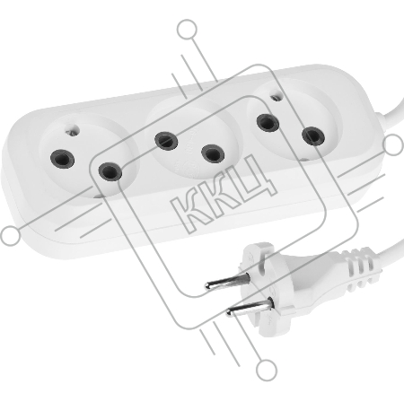 Удлинитель СИБИН электрический, ПВС сечение 0,75кв мм, 3 гнезда, макс мощн 1300Вт, 2м
