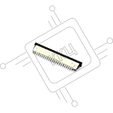 Разъем FPC  Half Coverage Top Contact 1.0K-BS-20PWB 20 pin высота 2мм шаг 1мм