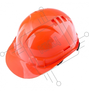 Каска защитная СИБРТЕХ с храповым механизмом, ЕВРОПЛАСТ, оранжевая 89108