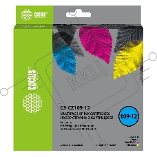 Картридж струйный Cactus CS-CZ109-12 черный/голубой/желтый/пурпурный набор (64.2мл) для HP DJ IA 3525/5525/4525