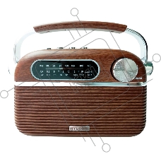 Радиоприемник портативный Hyundai H-PSR200 дерево коричневое/серебристый USB microSD