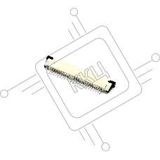 Разъем FPC  Half Coverage Top Contact 1.0K-BS-24PWB 24 pin высота 2мм шаг 1мм